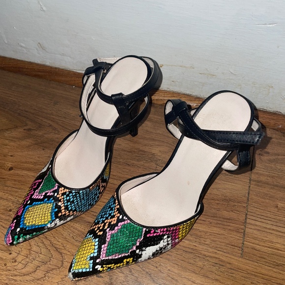 SHEIN Shoes - SHEIN Rainbow SnakeSkin Cocktail Heels